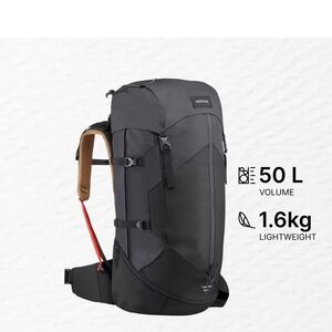 Sleek Black Urban Backpack with 50L Capacity